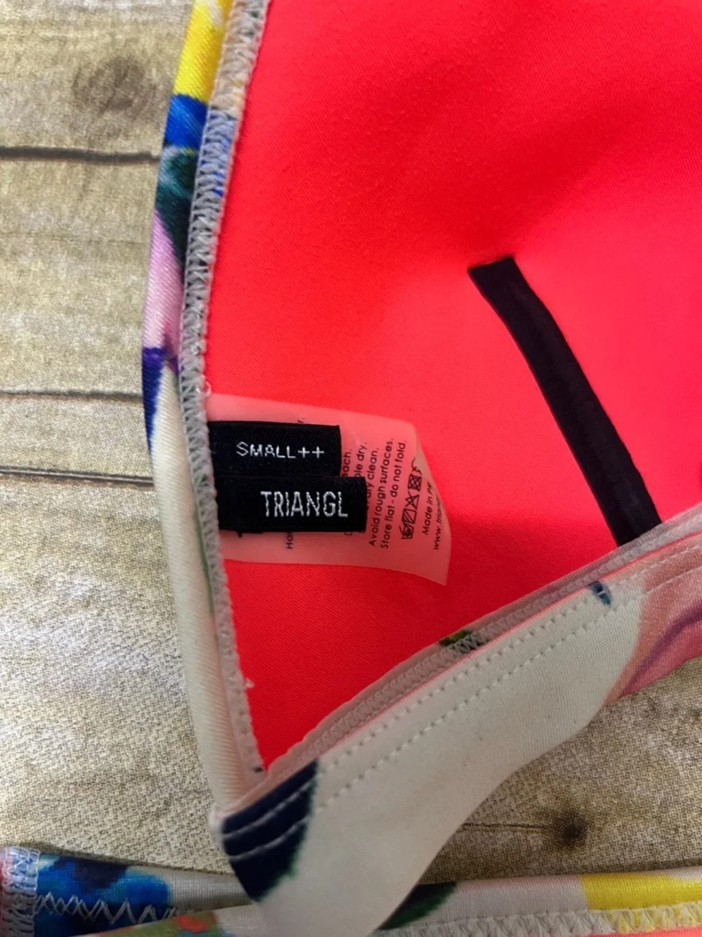triangl swimwear Multicolor neoprene  Floral Bikini size Small